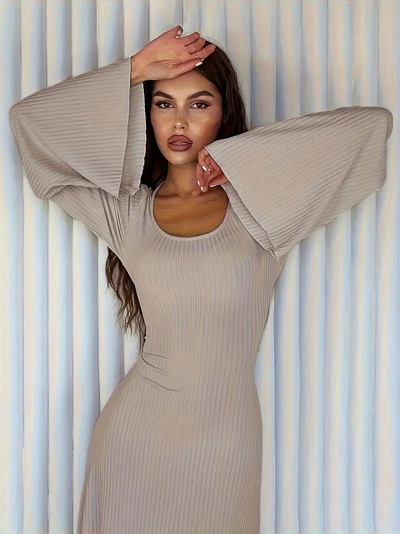 Women's Solid Color Knit Dress.