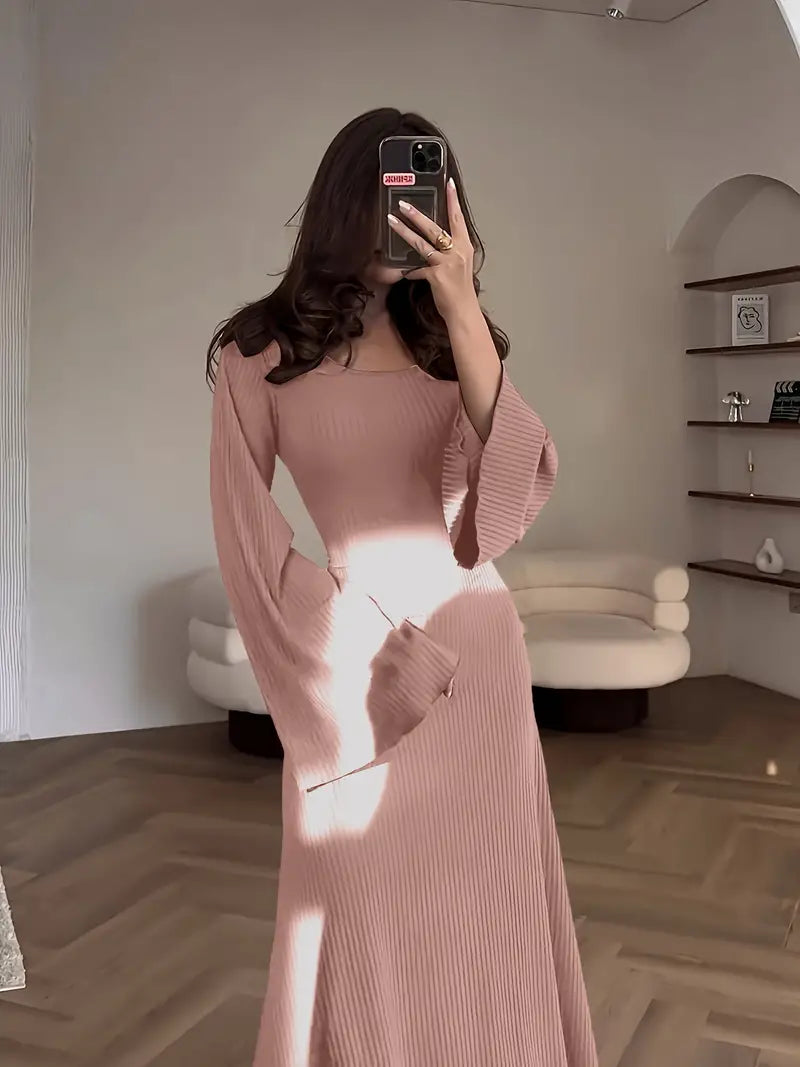 Women's Solid Color Knit Dress.