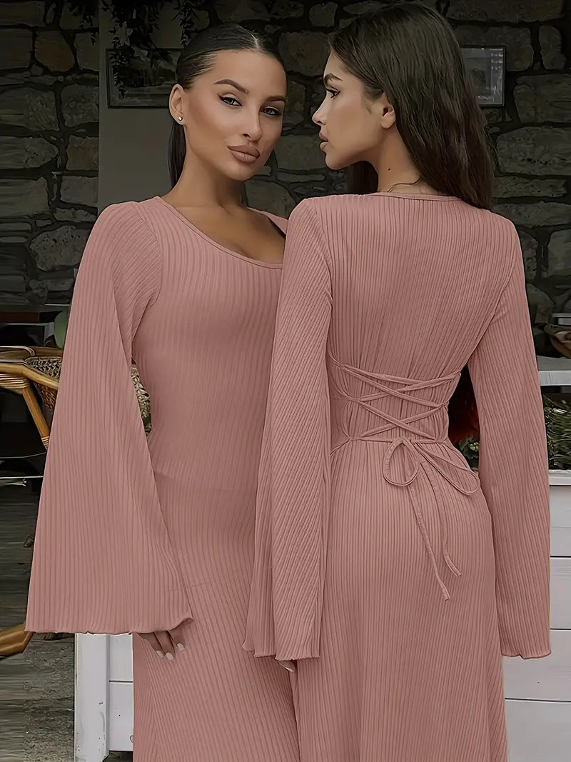 Women's Solid Color Knit Dress.