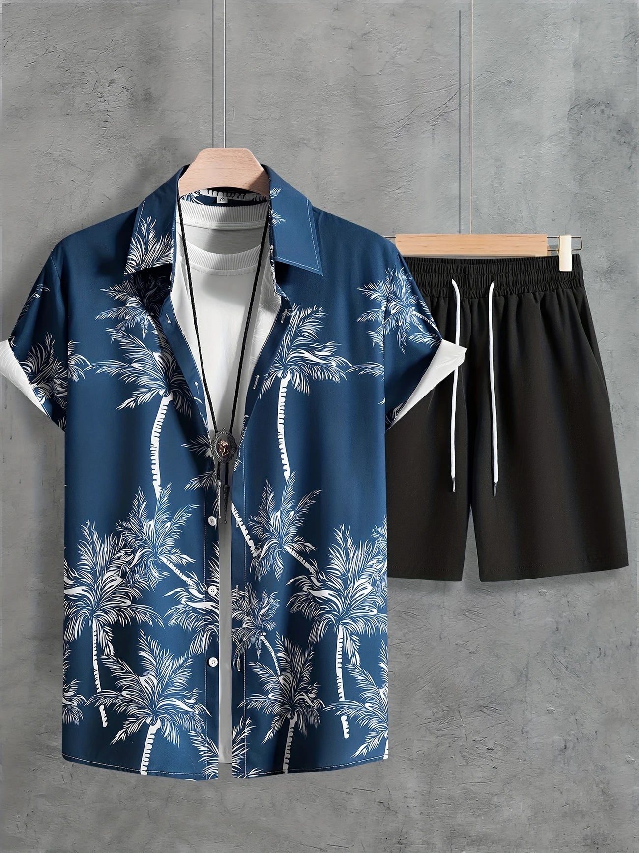 Hawaiian shirt and shorts