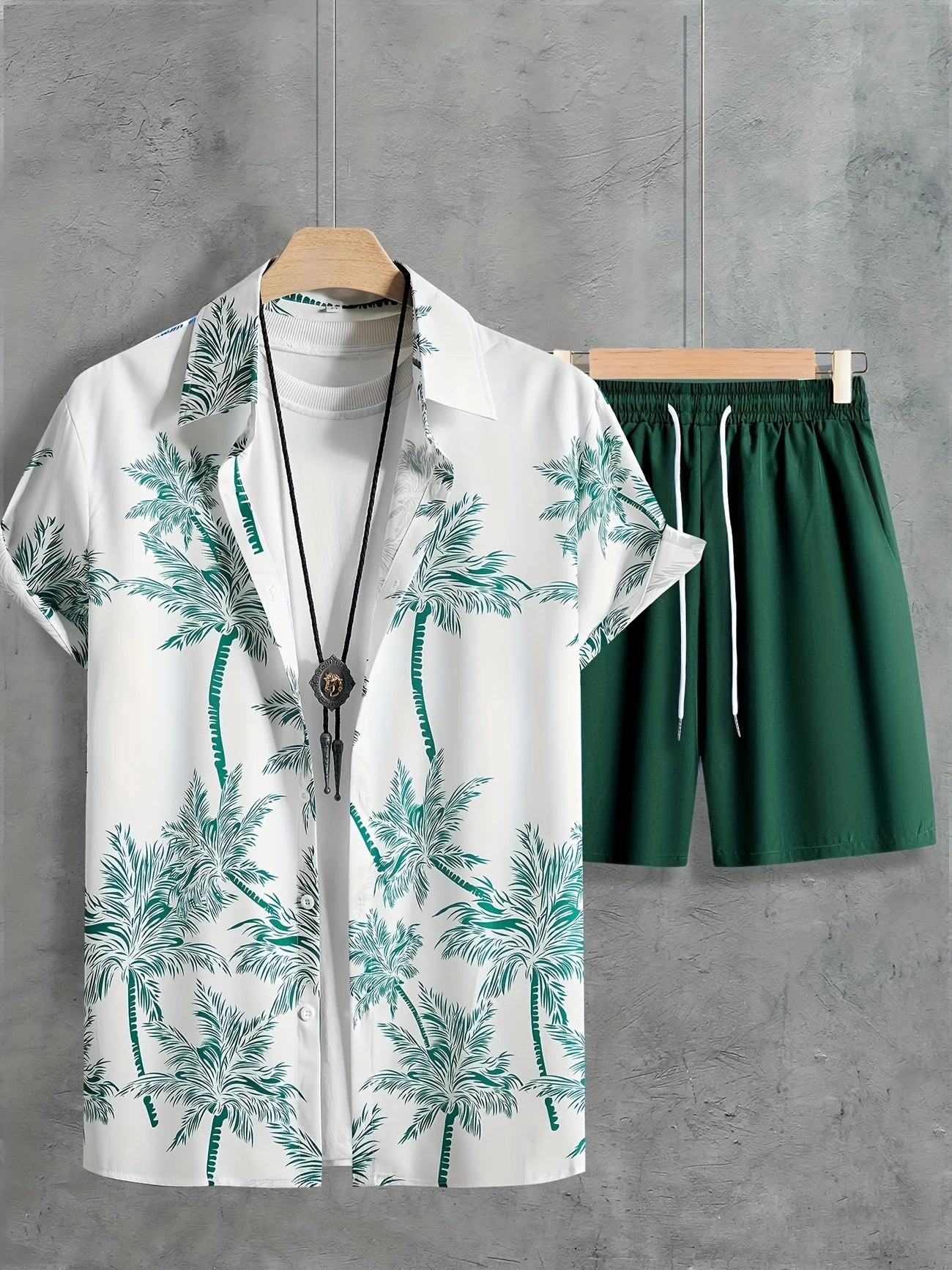 Hawaiian shirt and shorts