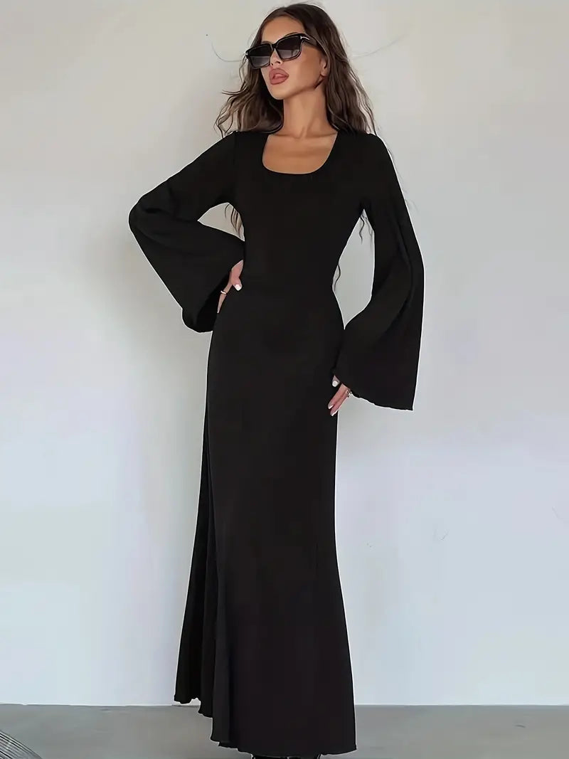 Women's Solid Color Knit Dress.