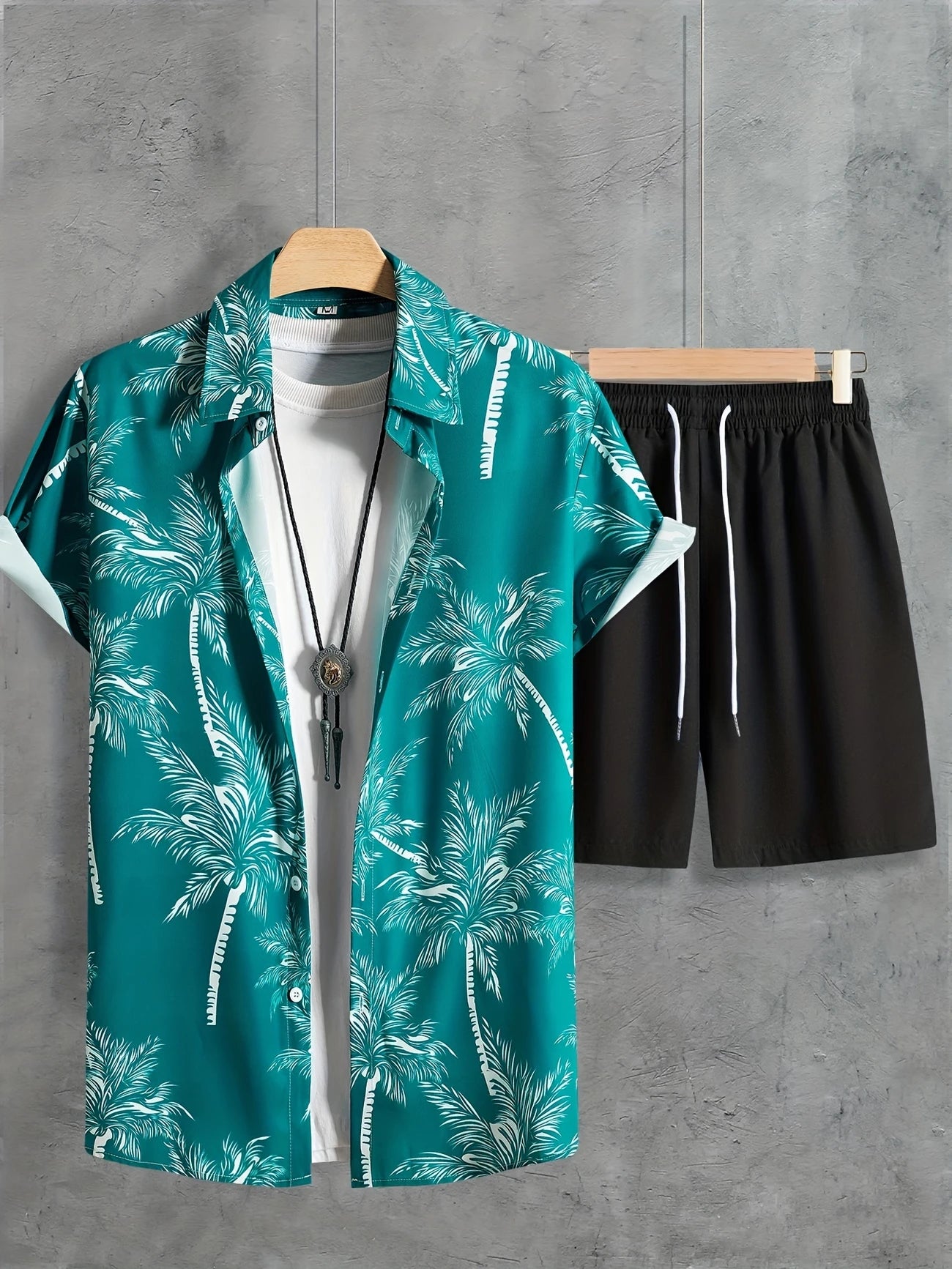 Hawaiian shirt and shorts