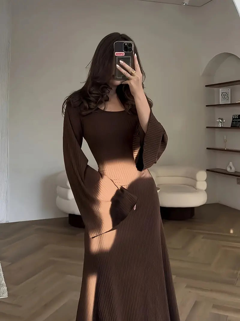 Women's Solid Color Knit Dress.