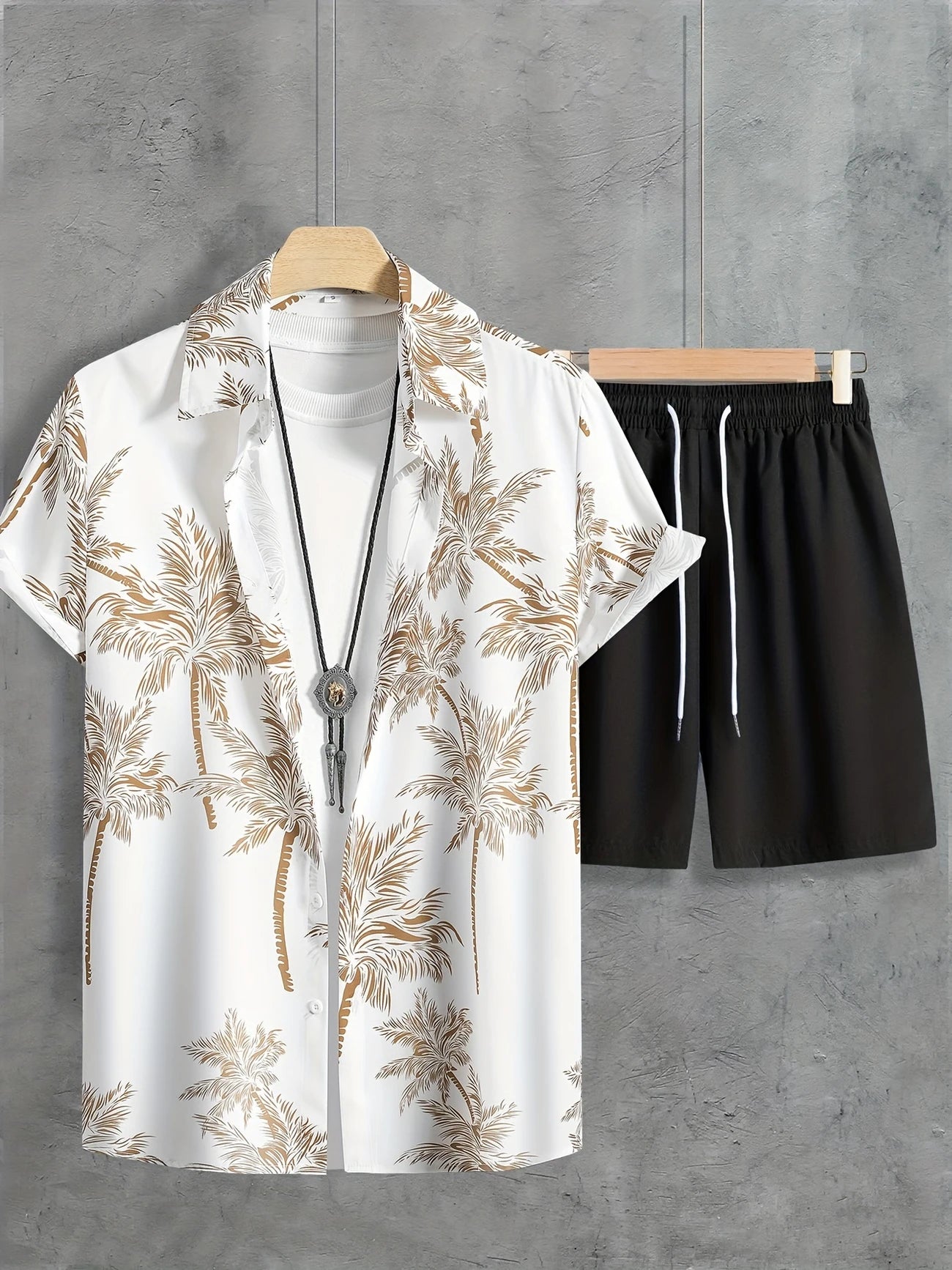 Hawaiian shirt and shorts