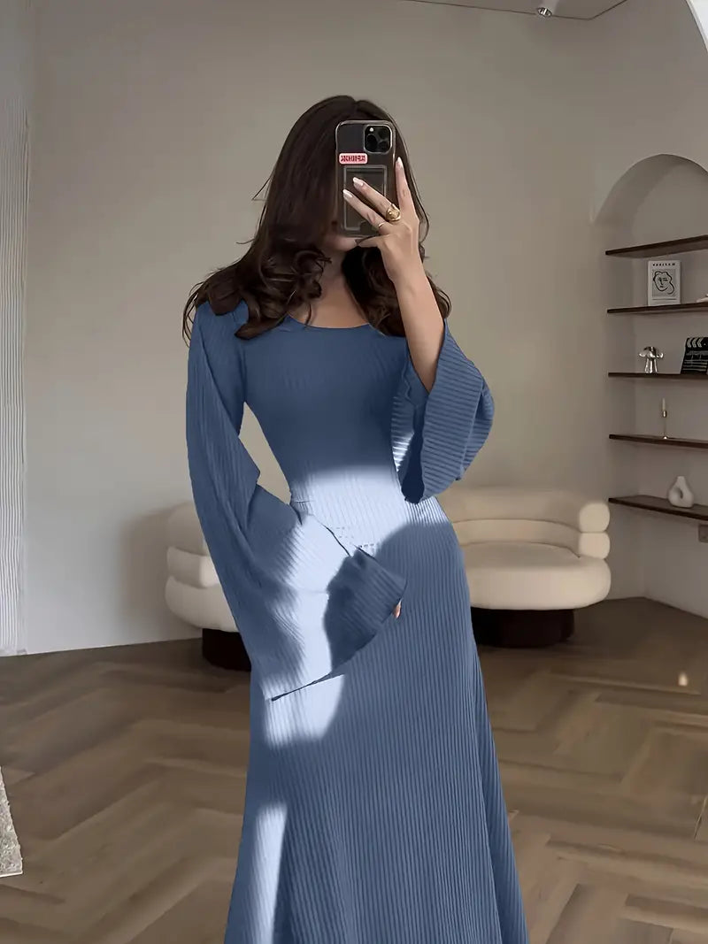 Women's Solid Color Knit Dress.