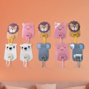 01_3fa1dcca-fccc-4dcf-b42f-5ec42c977d7c.jpg Wall Mounted Cartoon Hooks � Self-Adhesive, Kid-Friendly Design