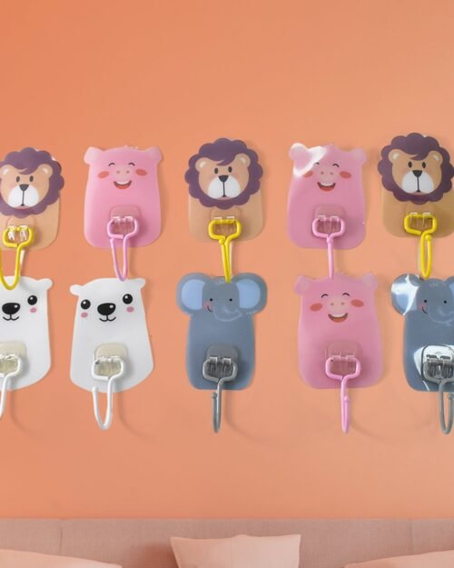 01_3fa1dcca-fccc-4dcf-b42f-5ec42c977d7c.jpg Wall Mounted Cartoon Hooks � Self-Adhesive, Kid-Friendly Design