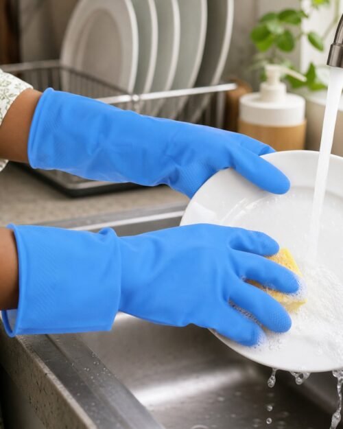 Rubber Cleaning Gloves � Reusable and Waterproof for Household Tasks