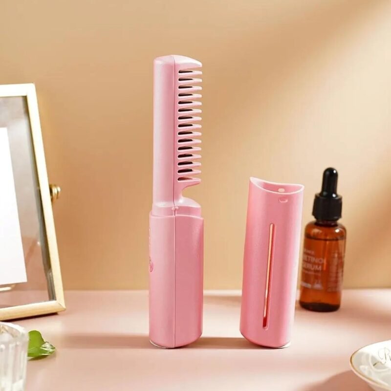 Mini Hair Straightener Brush � Cordless & Rechargeable for Travel
