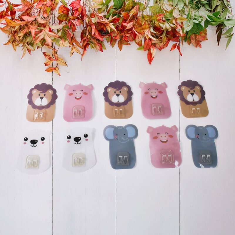 03_014a1bc1-8e34-485a-b1bb-d3611e0c9f6f.jpg Wall Mounted Cartoon Hooks � Self-Adhesive, Kid-Friendly Design