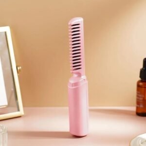 Mini Hair Straightener Brush � Cordless & Rechargeable for Travel