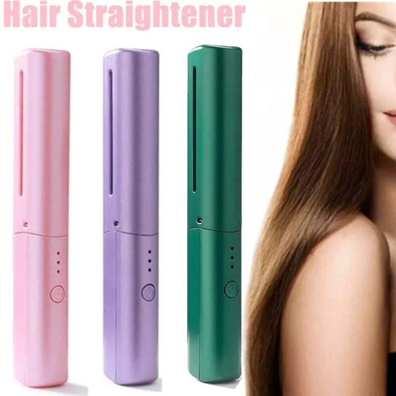 Mini Hair Straightener Brush � Cordless & Rechargeable for Travel