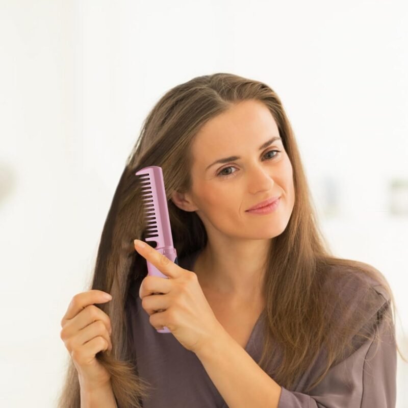 Mini Hair Straightener Brush � Cordless & Rechargeable for Travel