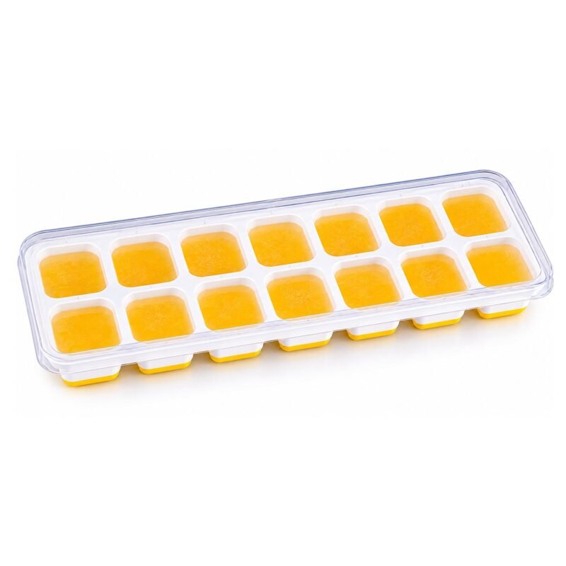 Ice Cube Tray with Spill-Proof Lid � Effortless Ice Making and Space Saving