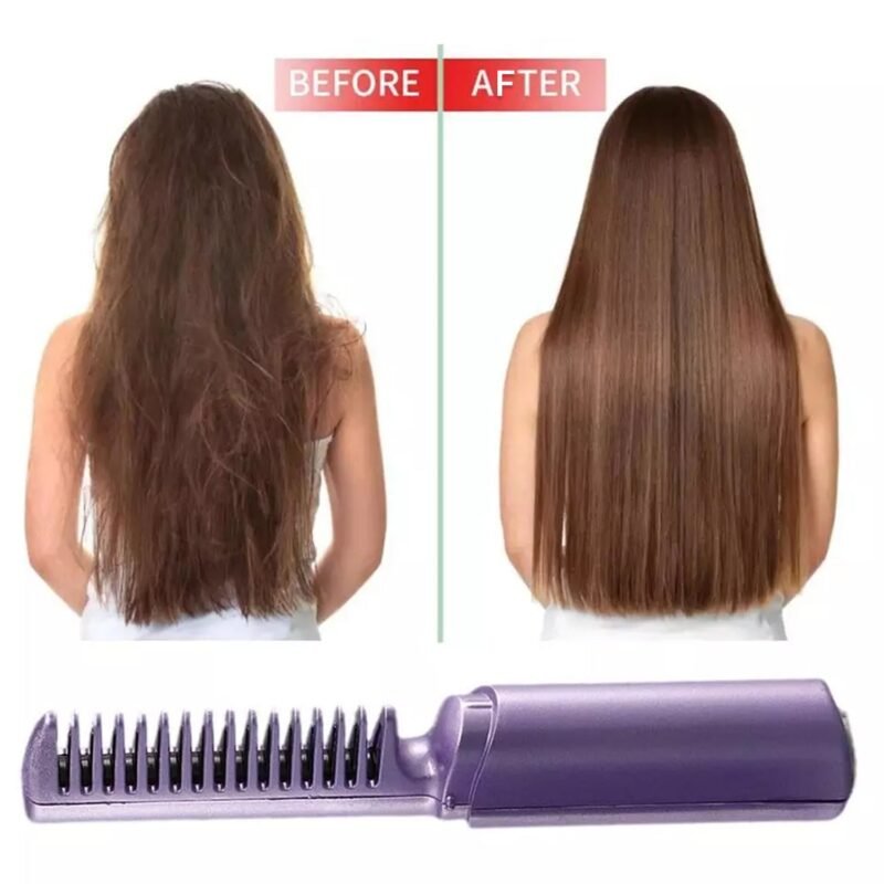 Mini Hair Straightener Brush � Cordless & Rechargeable for Travel