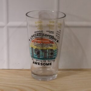 Printed Vintage Trivia Drinking Glass � Unique Novelty Gift