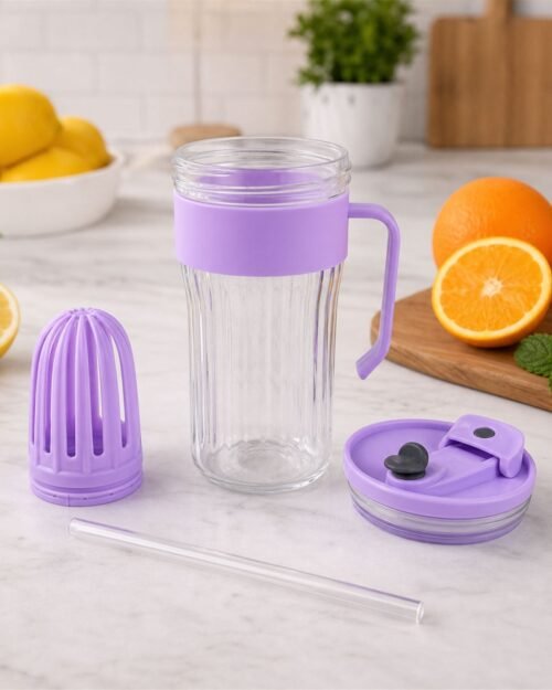 Glass Tumbler with Lid � Reusable, Stylish Cold Beverage Mug