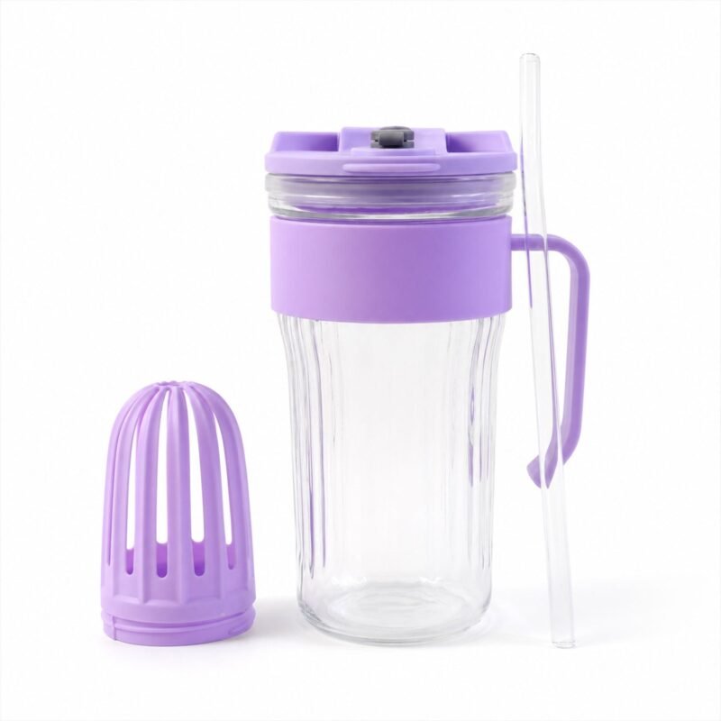 11394-05_8730fcb8-ff24-42eb-bdf3-f86835334d4c.jpg Glass Tumbler with Lid � Reusable, Stylish Cold Beverage Mug