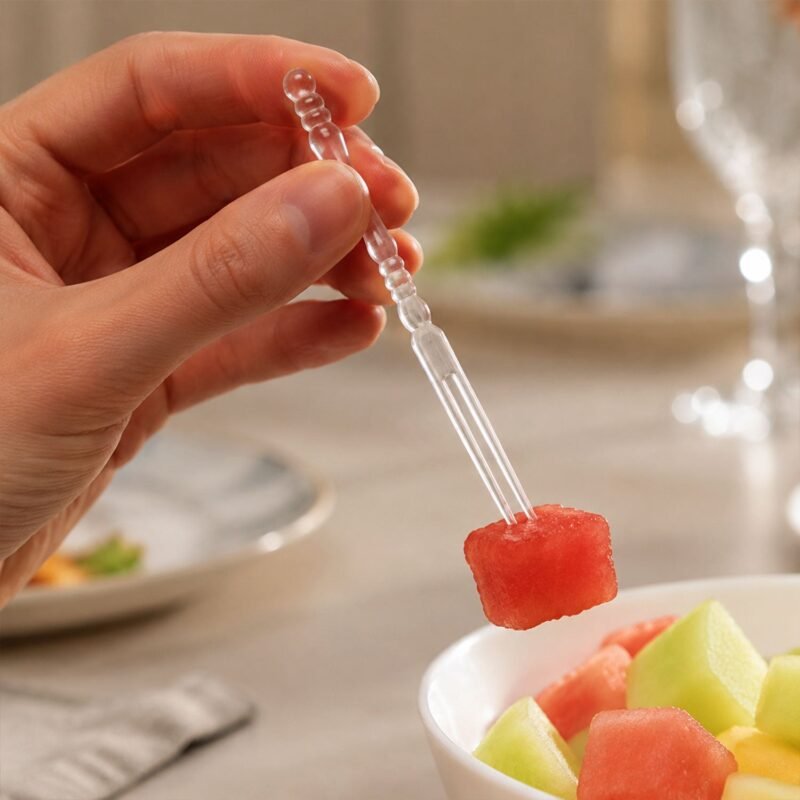 11425-01-no-sku_5be3b841-a5b2-44a1-9963-6d9deed4d905.jpg Mini Disposable Plastic Fruit Fork � Elegant Beaded Handle Design