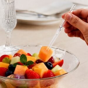 11425-04-live_edac9546-94e6-4779-8635-bb238c38741c.jpg Mini Disposable Plastic Fruit Fork � Elegant Beaded Handle Design
