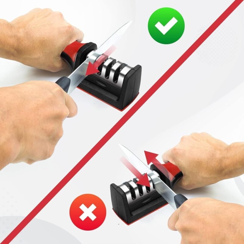 Manual Knife Sharpener � 4-Stage for Precise Blades and Scissors