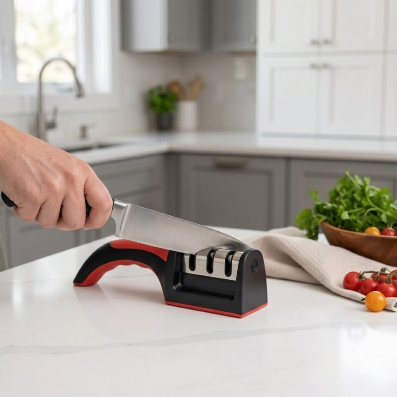 Manual Knife Sharpener � 4-Stage for Precise Blades and Scissors