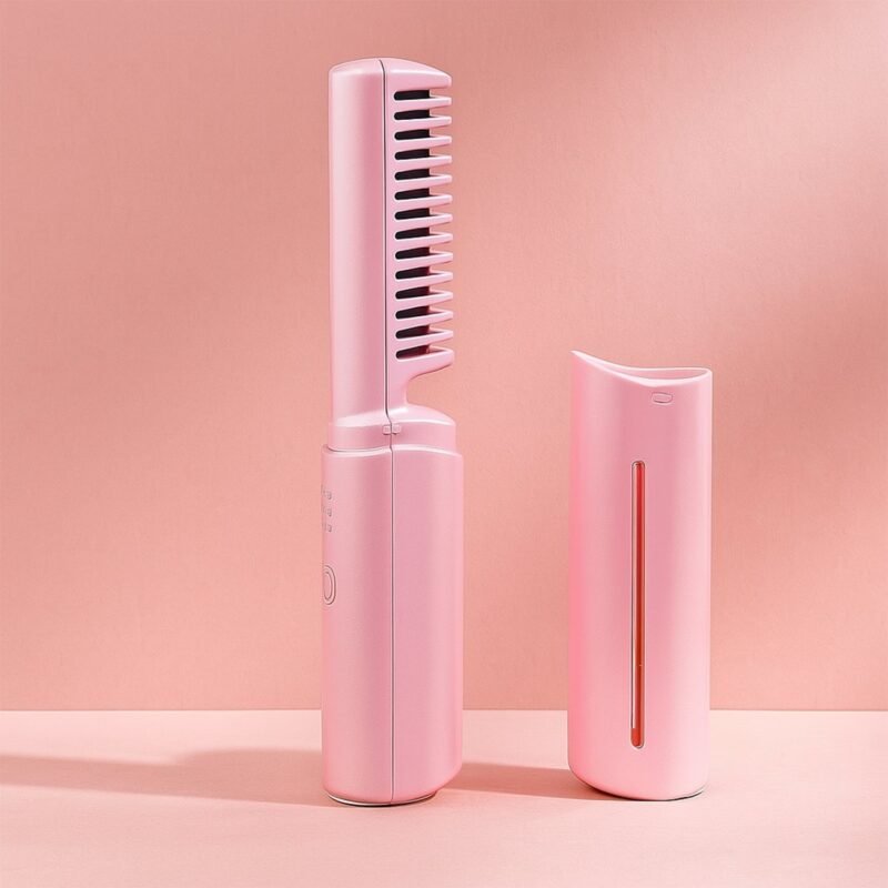 Mini Hair Straightener Brush � Cordless & Rechargeable for Travel