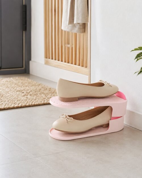 Adjustable Shoe Storage Rack � Space-Saving & Stackable Design