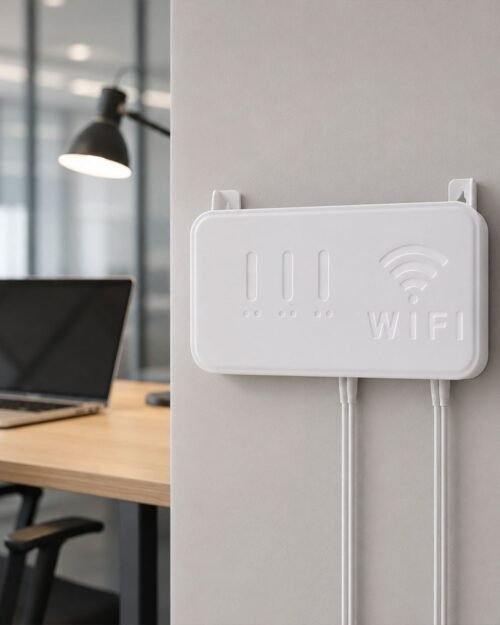 Wall Mount WiFi Router Holder � Space-Saving Cable Management Solution