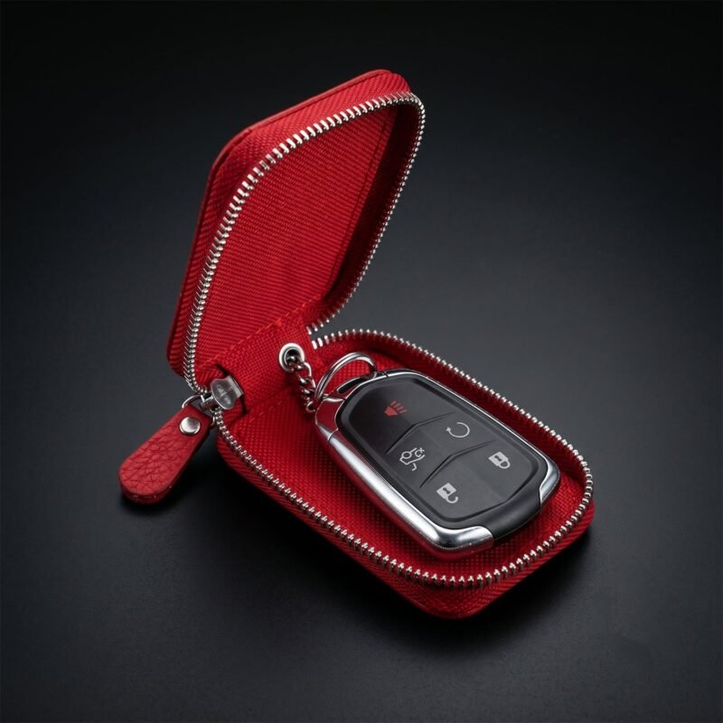 Leather Car Key Case � Durable & Compact with Snap Hook for Easy Carrying