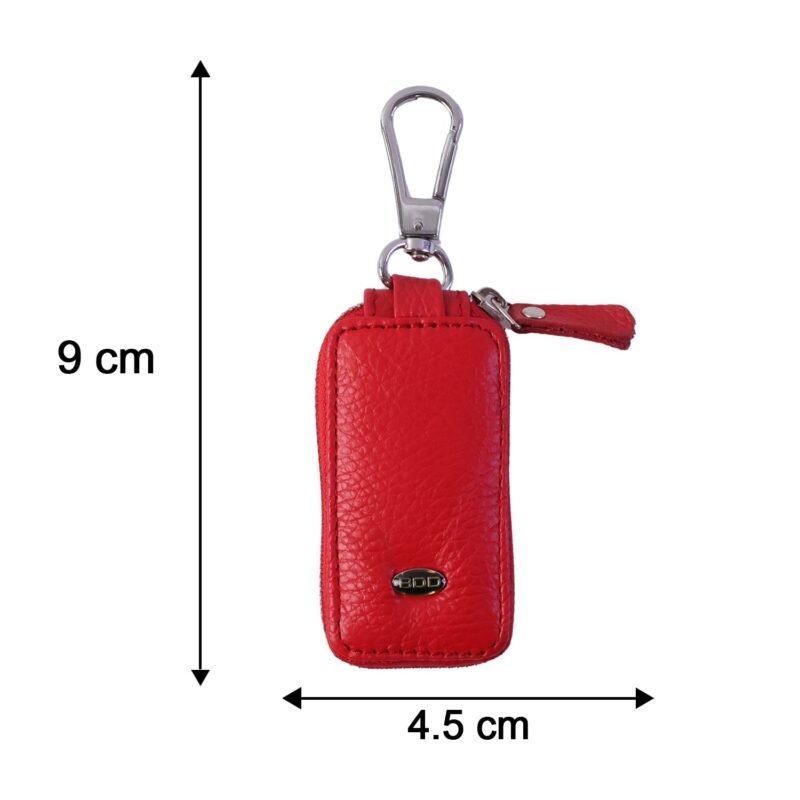 Leather Car Key Case � Durable & Compact with Snap Hook for Easy Carrying