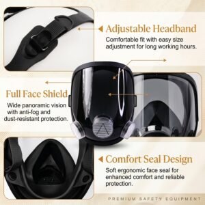 17097-05-white-bg_c2cf3ead-43df-4613-86f8-bac42eab6a78.jpg Full Face Safety Respirator Mask � Dual Filters & Clear Visor for Protection