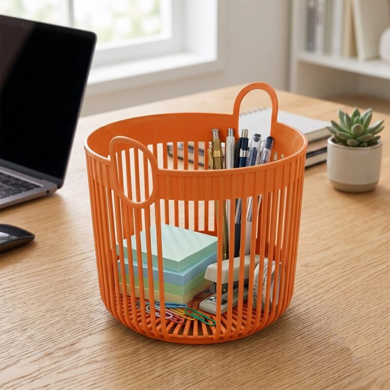 17124-03-product_b8580e76-3b40-49ae-8ecd-d422d92dbfd9.jpg Plastic Round Storage Basket � Durable and Portable Organizer