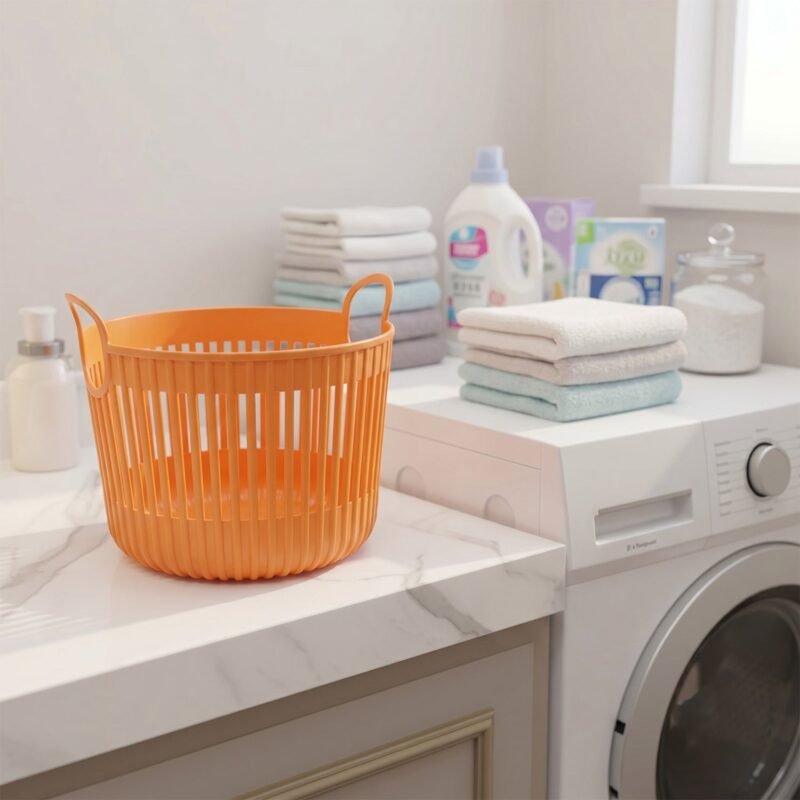 17124-07-live_17945d31-a429-4fbb-adbc-f6d9c0fe7e46.jpg Plastic Round Storage Basket � Durable and Portable Organizer
