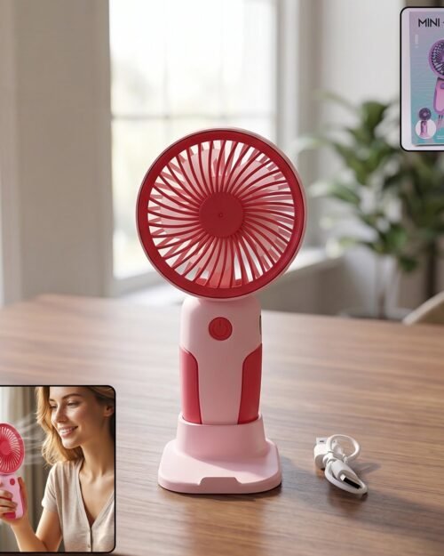 21638-01-no-sku_0f25e2d9-89d2-4b49-b406-d9fd861c6022.jpg Mini Handheld Rechargeable USB Fan � Portable & Detachable Stand