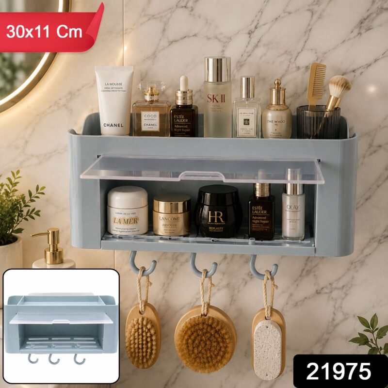 21975.jpg Wall Mounted Storage Organizer Shelf � Space-Saving Bathroom & Kitchen Solution