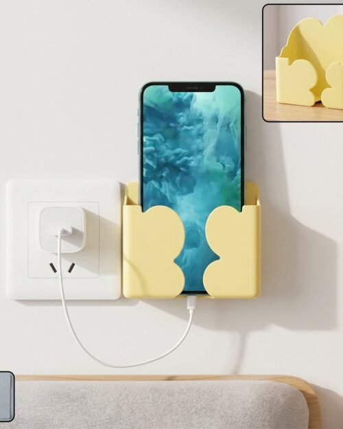 22701-01-no-sku_974265df-253e-4d0e-8b75-7161b3aa254f.jpg Wall Mount Phone Holder � Self-Adhesive Charging Stand for Convenience