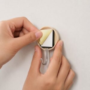 Self-Adhesive Wall Hooks � No Drill, Stylish Wooden Finish