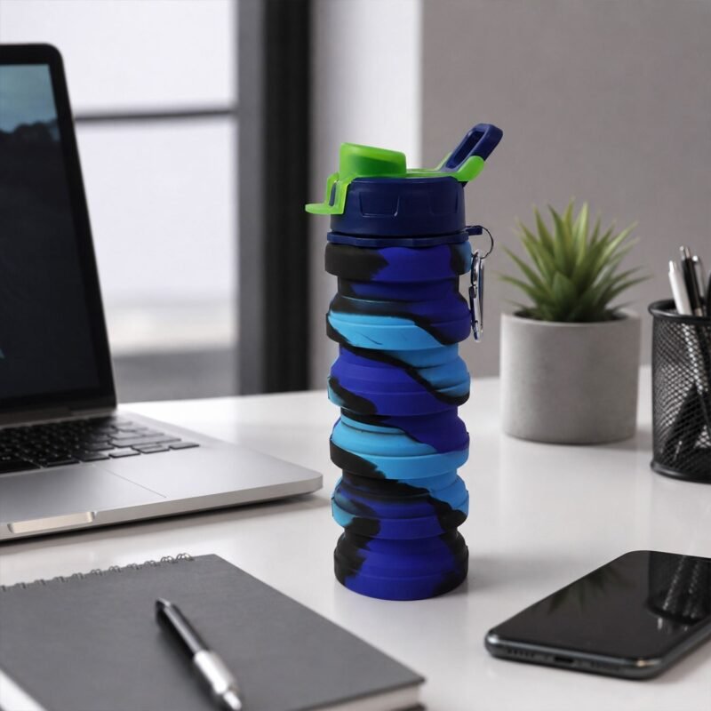 Sili Fold Collapsible Silicone Water Bottle � Leakproof & Portable