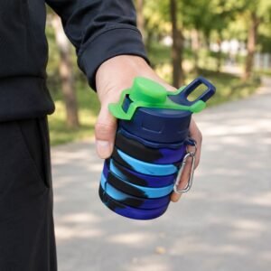 Sili Fold Collapsible Silicone Water Bottle � Leakproof & Portable
