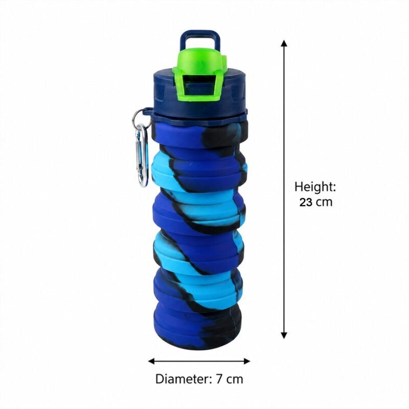 Sili Fold Collapsible Silicone Water Bottle � Leakproof & Portable