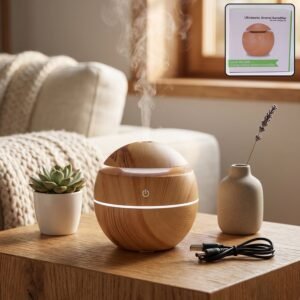 23836-01-no-sku_14761c6a-fa7e-4a96-97f9-727718571f35.jpg Ultrasonic Aroma Diffuser � Compact 200ml with Color LED Light