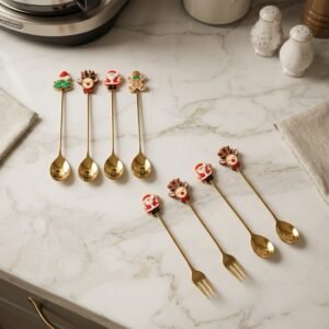Mix Golden Cartoon Spoon Set � Stylish & Durable Tableware