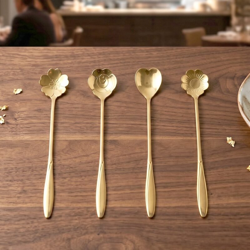 Mini Golden Serving Spoon Set � Elegant Stainless Steel Design