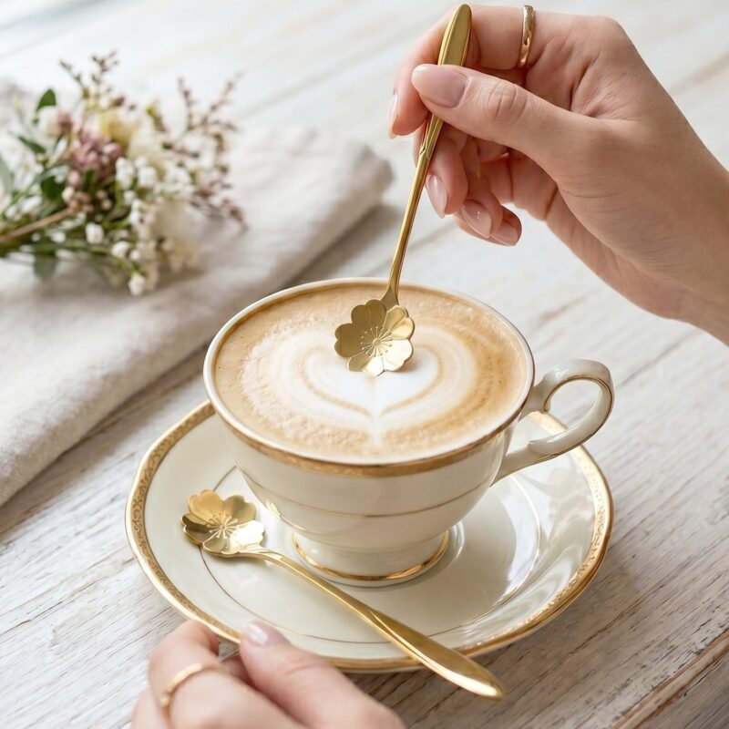 Mini Golden Serving Spoon Set � Elegant Stainless Steel Design