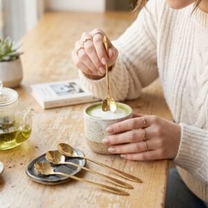Mini Golden Serving Spoon Set � Elegant Stainless Steel Design