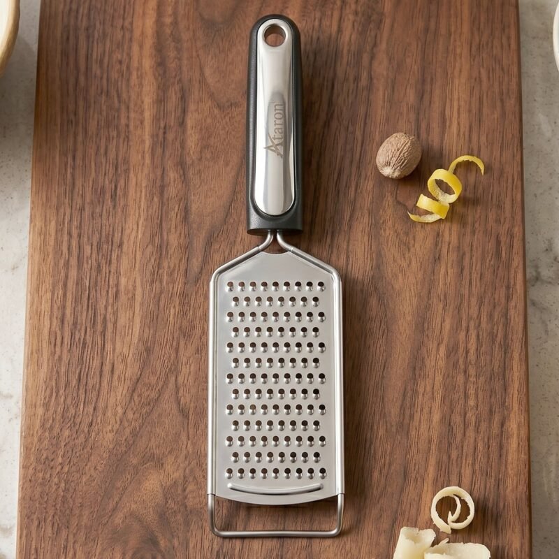 24503-03-product_4f3d8891-f672-4fbd-986c-d49aa04a76a6.jpg Stainless Steel Cheese Grater � Compact & Easy to Store for Kitchen Use