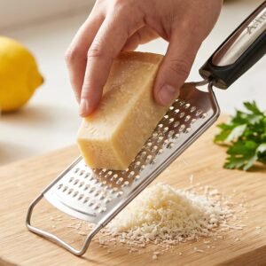 24503-09-live_28dba4e7-3647-4b54-a12b-bdb662fefdc9.jpg Stainless Steel Cheese Grater � Compact & Easy to Store for Kitchen Use