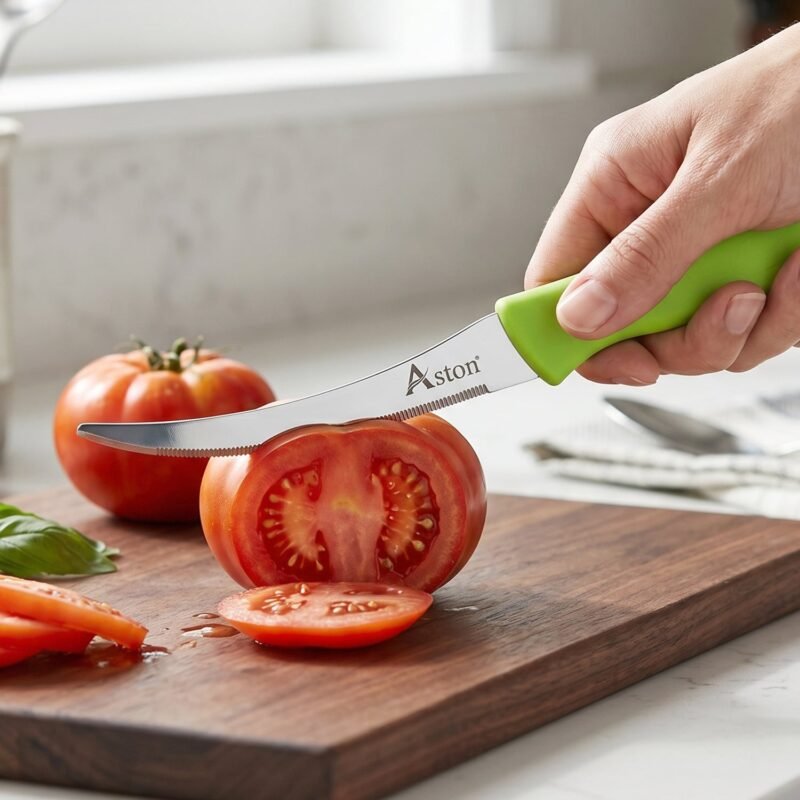 24512-07-live_793762b2-cab4-49dc-aceb-c5b388732e30.jpg Kitchen Utility Knife � Sharp, Curved Serrated Blade for Precise Cutting